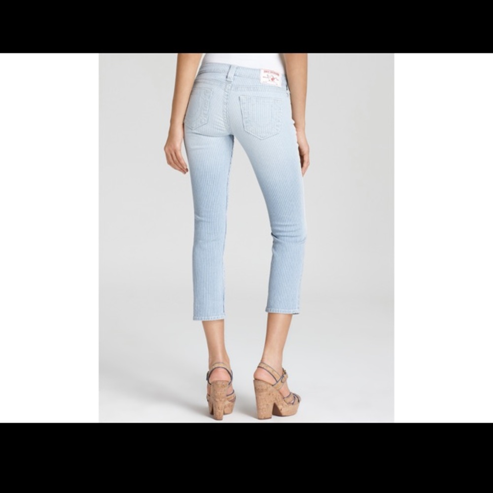 🛍True Religion Blue/White Striped Jeans